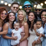 happy parents with babies babyshower ai art