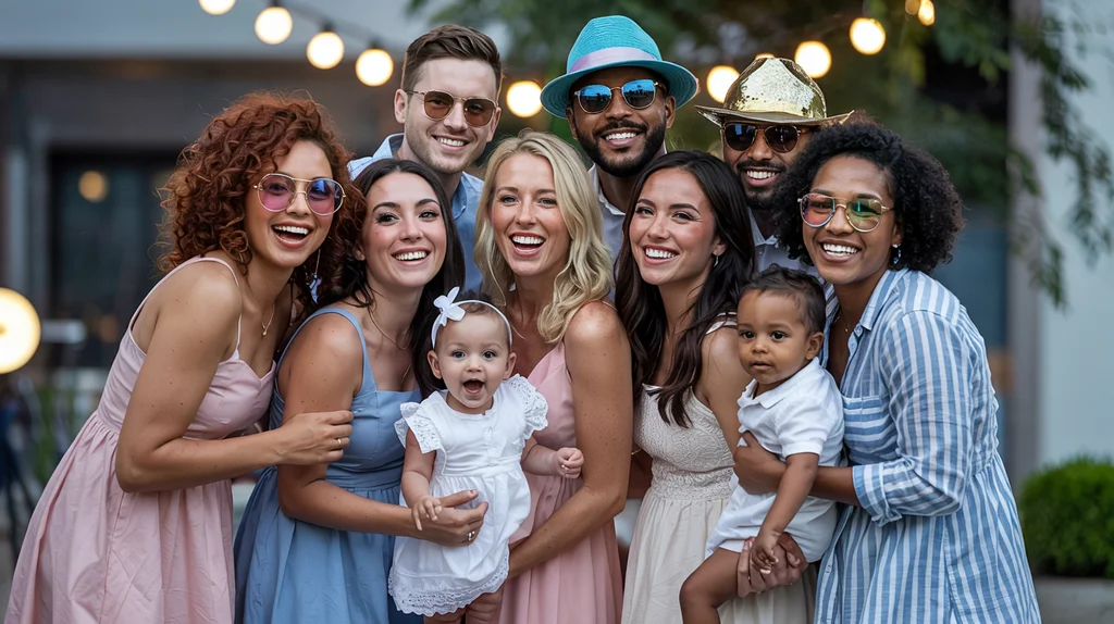 happy parents with babies babyshower ai art