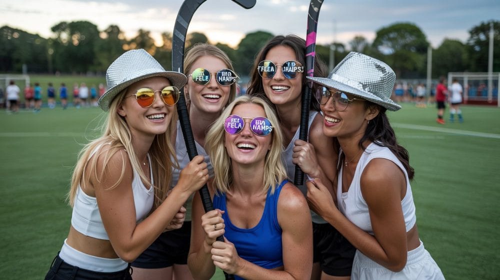 sport girls posing for phtobooth - ai art