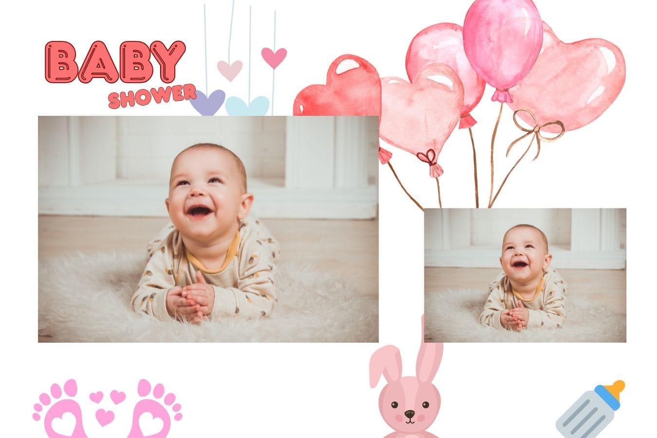 Babyshower fotokaart ontwerp