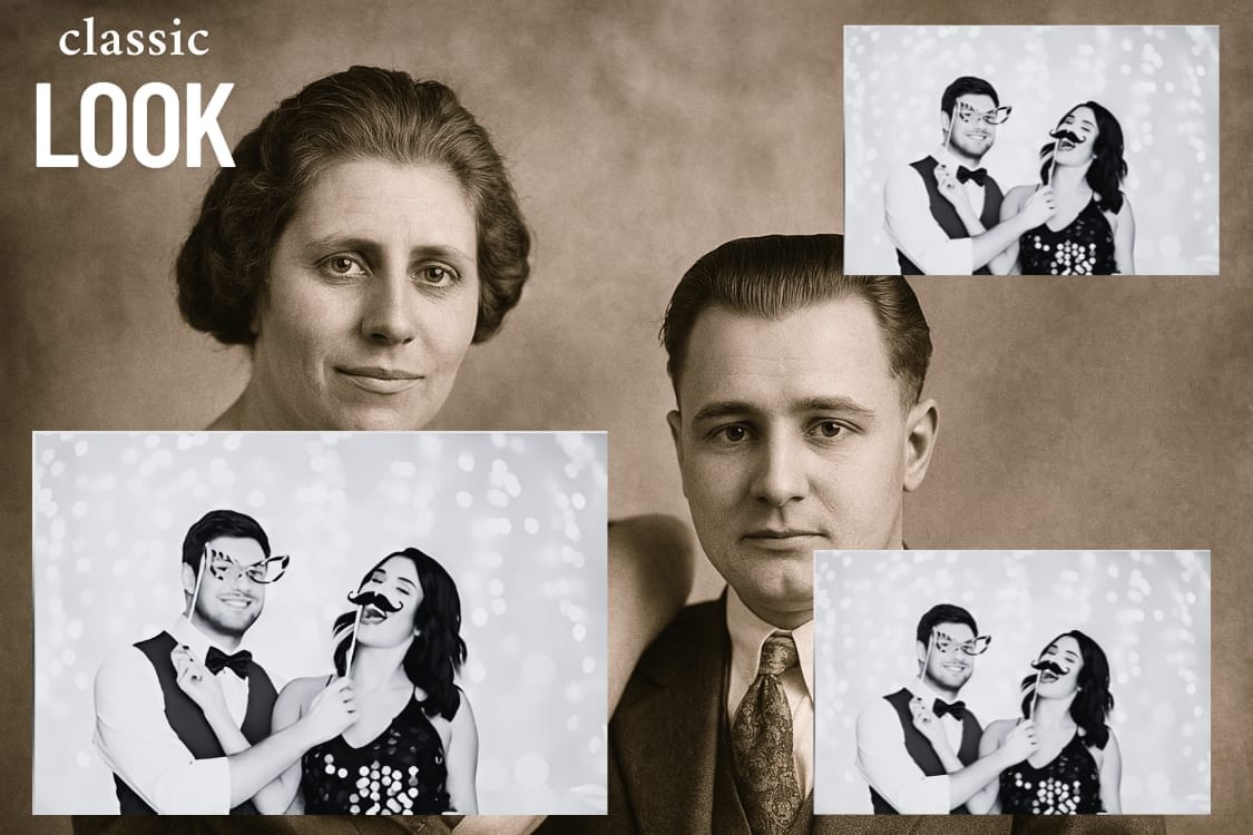 Klassiek zwart wit fotokaart ontwerp